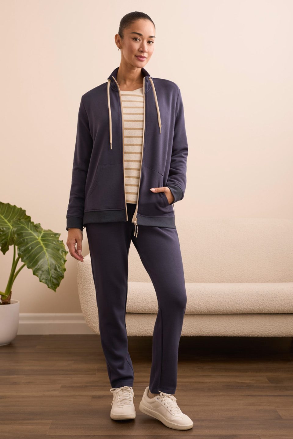 Techno Lux Textured Mock Neck Cardigan-Sapphire