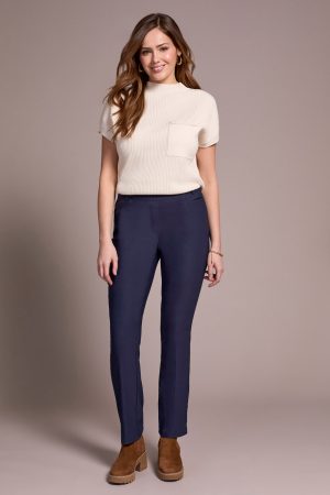 Petite Bengaline Stretch Flatten It® Pull-On Pants-Sapphire