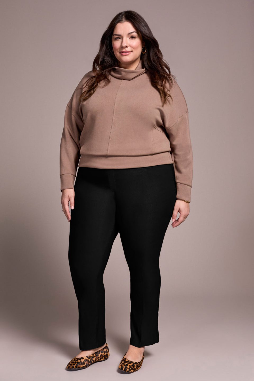 Bengaline Stretch Flatten It® Pull-On Pants-Black