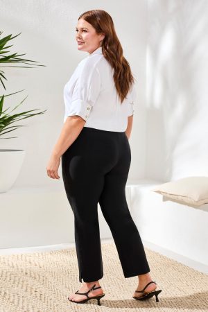 Performance Stretch Flatten It® Slimming Ankle Pants-Black