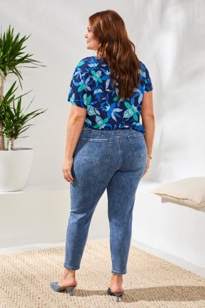 Sophia Curvy Fit Ankle Jeans-Dk.Vintage