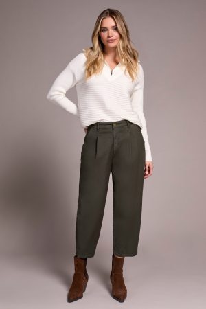 Audrey Mid Rise Girlfriend Barrel Crop Jeans-Spruce