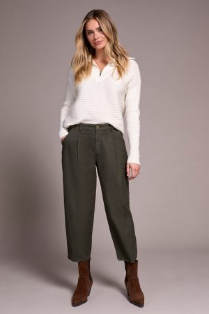 Audrey Mid Rise Girlfriend Barrel Crop Jeans-Spruce