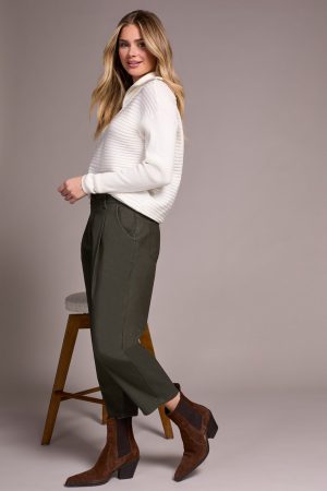 Audrey Mid Rise Girlfriend Barrel Crop Jeans-Spruce