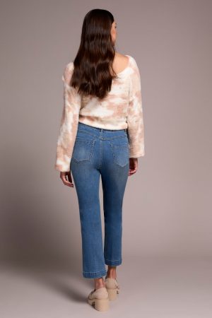 Audrey Pull-On Crop Straight Jeans With Front Crease-Truevintage