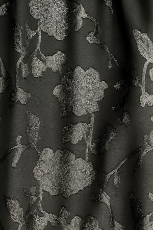 Chiffon Square Neck Puff Sleeve Blouse-Black