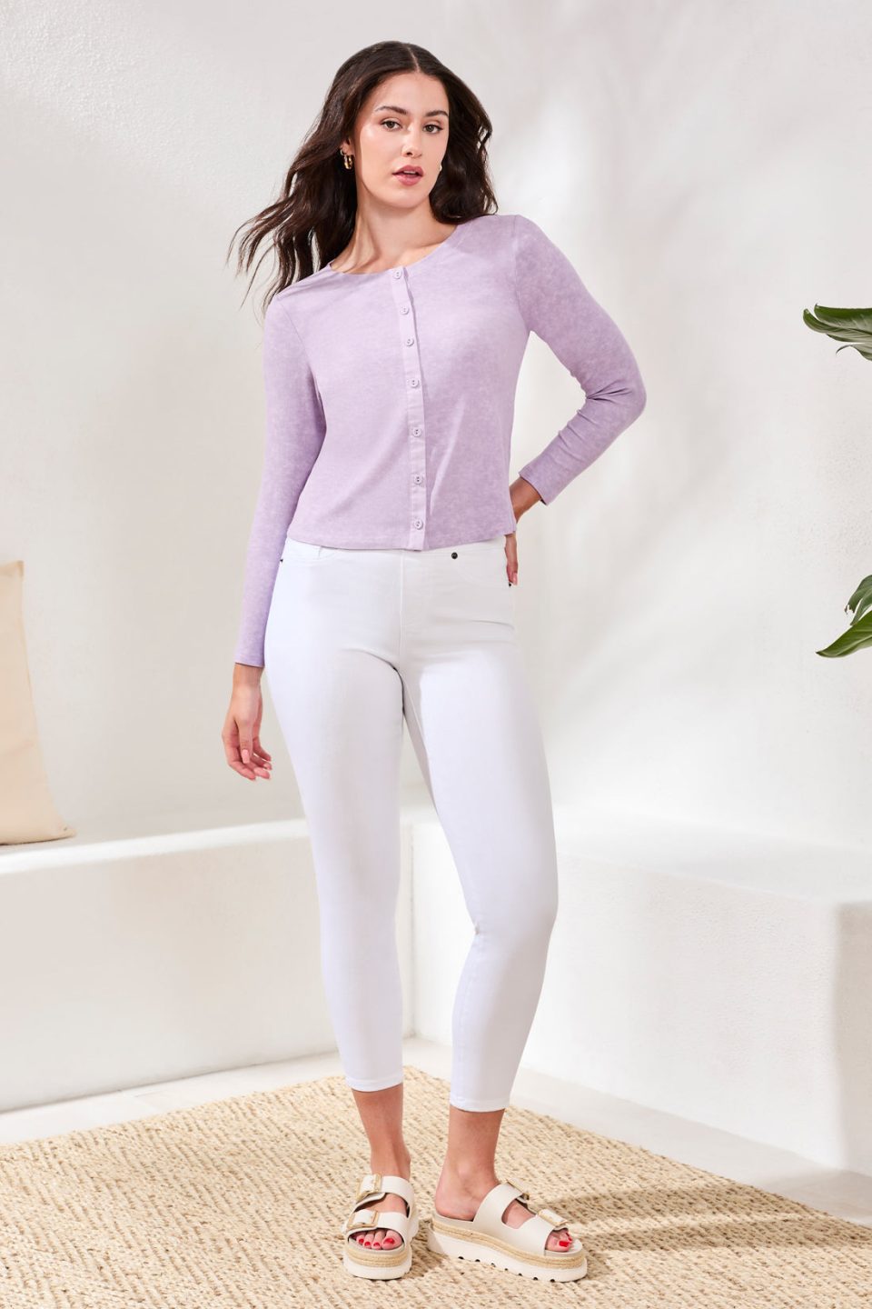 Audrey Pull-On Ankle Jegging-White