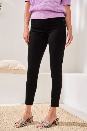Audrey Pull-On Ankle Jegging-Black