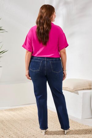 Sophia Curvy Straight Leg Jeans-Deepocean