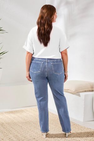 Sophia Curvy Straight Leg Jeans-Dk.Vintage