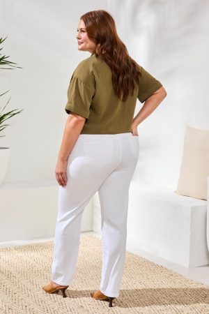 Sophia Curvy Straight Leg Jeans-White
