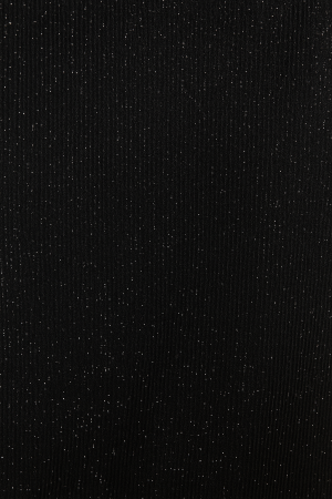 Soft Shine Effect V-Neck Drop Shoulder Top-Black