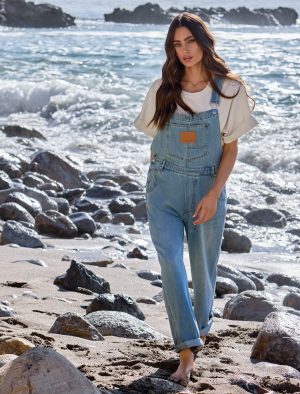 Blue Thread Classic Denim Flowy Straight Leg Overalls-Outoftheblue