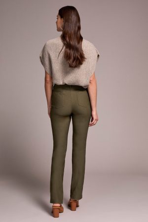 Bengaline Stretch Flatten It® Pull-On Pants-Ivy