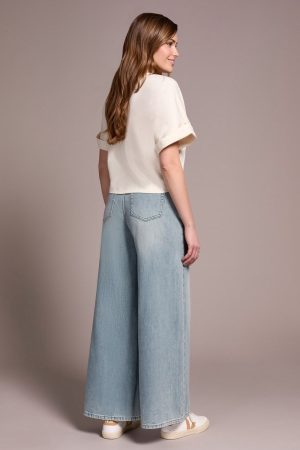 Blue Thread Soft Touch Mercerized Cotton Crew Neck T-Shirt-Cream