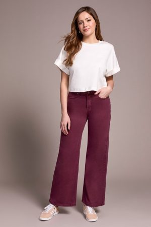 Brooke High Rise Hugging Wide Leg Jeans-Passion plum
