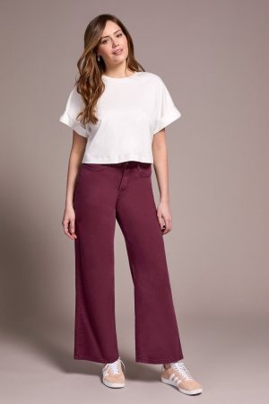 Brooke High Rise Hugging Wide Leg Jeans-Passion plum