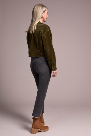 Button-Front Stretch Corduroy Jacket-Ivy