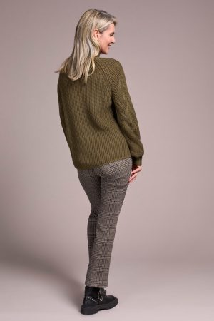 Cable Knit Mock Neck Sweater-Ivy
