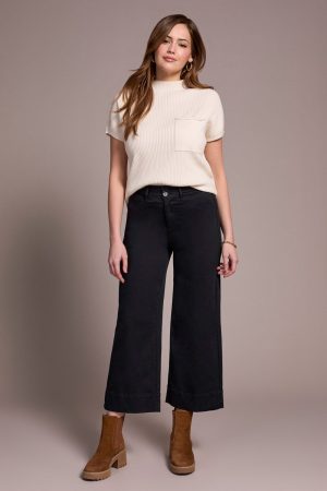 Comfort Stretch High Rise Palazzo Pants-Black