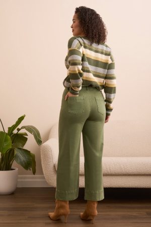 Comfort Stretch High Rise Palazzo Pants-Chive