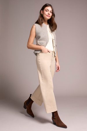 Comfort Stretch High Rise Palazzo Pants-Sandstone