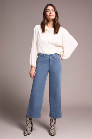 Comfort Stretch High Rise Palazzo Pants-Slateblue