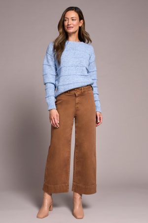 Comfort Stretch High Rise Palazzo Pants-Walnut