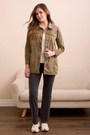 Denim Maxi Jacket-Oliveleaf