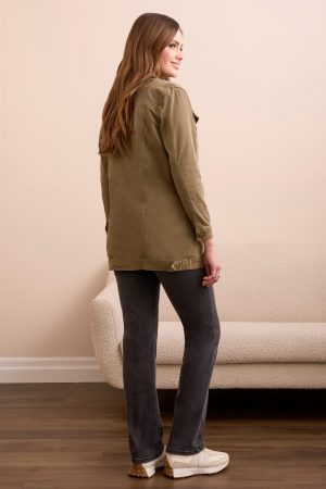 Denim Maxi Jacket-Oliveleaf