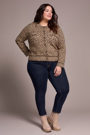 Double Knit Long-Sleeve Sweater Cardigan-Ice latte