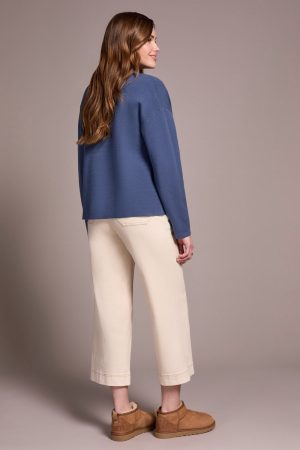 Double Knit Shawl Collar Coatigan-Slateblue