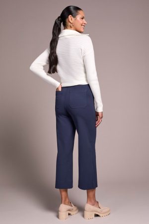 Signature Every Body Ponte High Rise Capri Pants-Sapphire