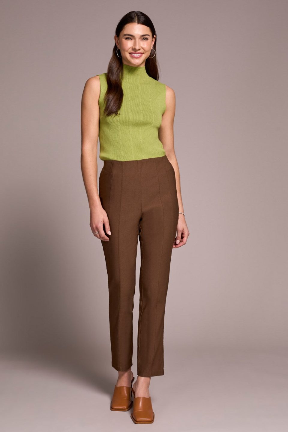 Flatten It® Pull-On Slim Leg Ankle Pants-Wood