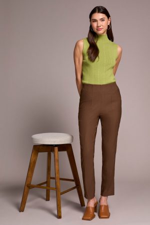 Flatten It® Pull-On Slim Leg Ankle Pants-Wood