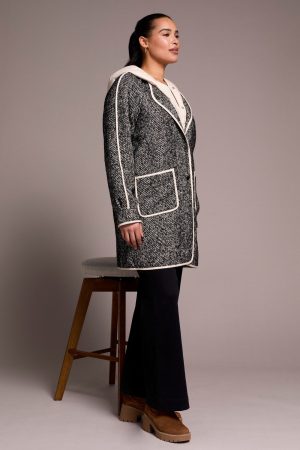 Herringbone Lightweight Fooler Coat-H charcoal