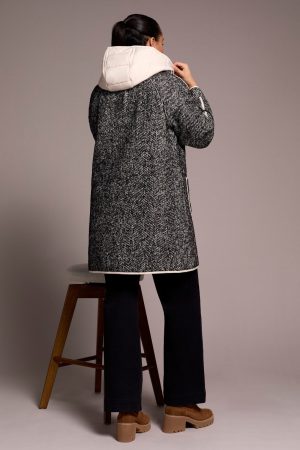 Herringbone Lightweight Fooler Coat-H charcoal