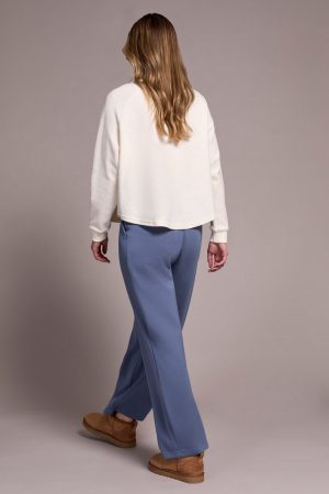 Johnny Collar Ribbed Henley Top-Cream