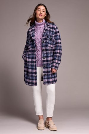 Tweed Plaid Shacket-Vintagelilac