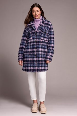 Tweed Plaid Shacket-Vintagelilac