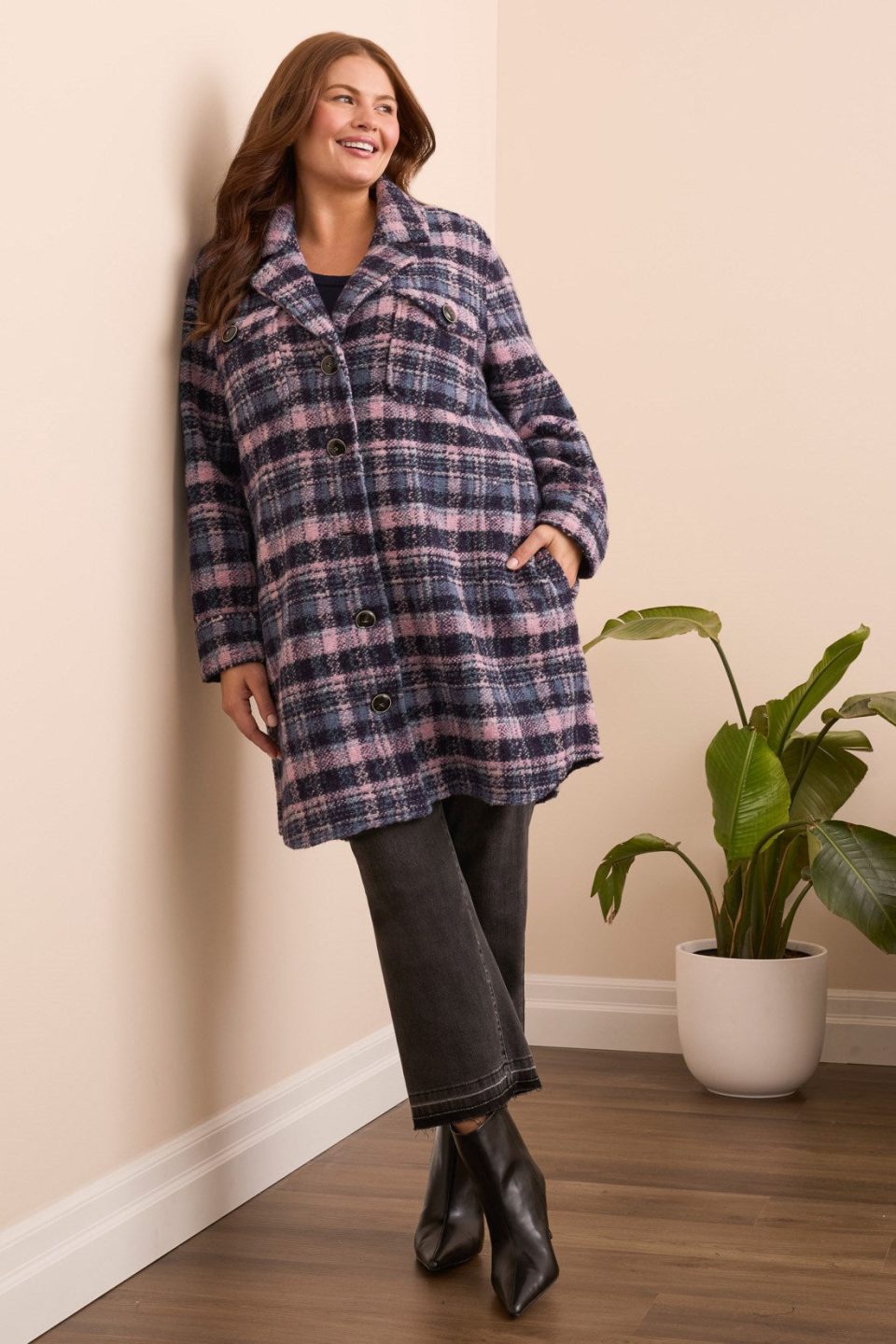 Tweed Plaid Shacket-Vintagelilac