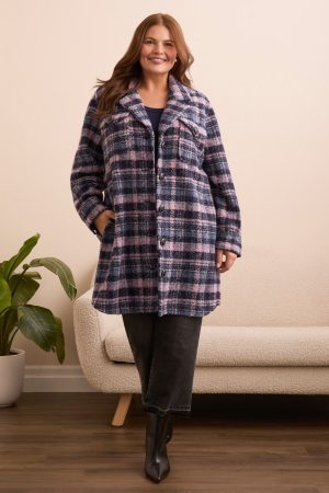 Tweed Plaid Shacket-Vintagelilac