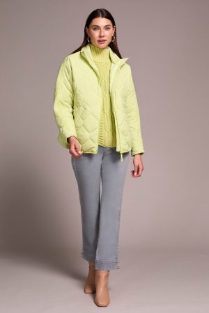 Lightweight Drop Shoulder Quilted Puffer-Limemist