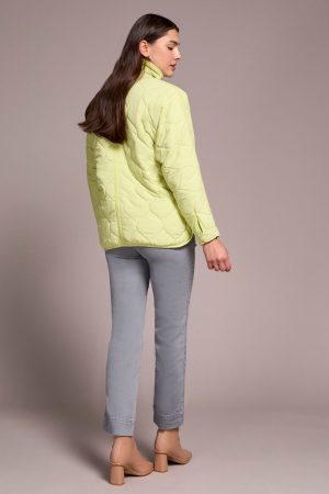 Lightweight Drop Shoulder Quilted Puffer-Limemist