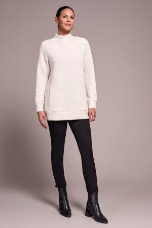 Long-Sleeve Tunic With Invisible Pockets-Sandstone