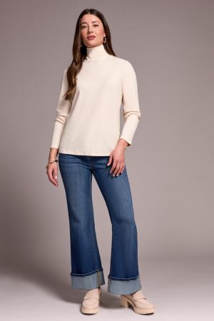 Long-Sleeve Turtle Neck Top-Moonstone