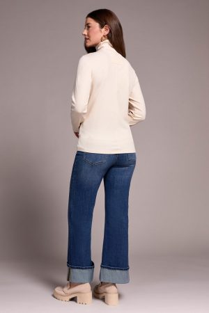 Long-Sleeve Turtle Neck Top-Moonstone