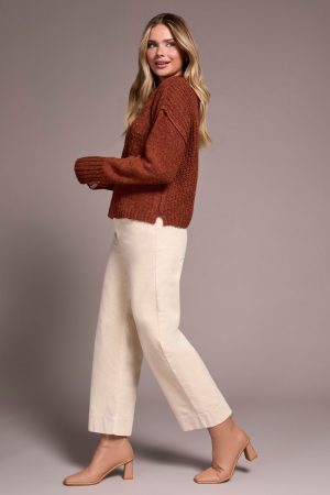 Multi Speckle Crew Neck Sweater-M gingerspice