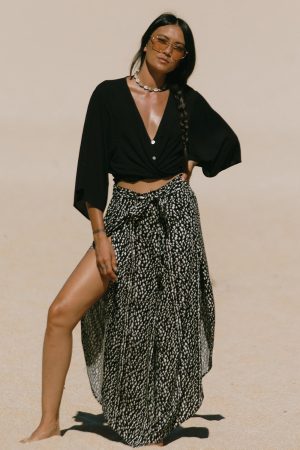 Ibiza Printed Cover-Up Pants With Sash-Ibiza