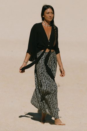Ibiza Printed Cover-Up Pants With Sash-Ibiza